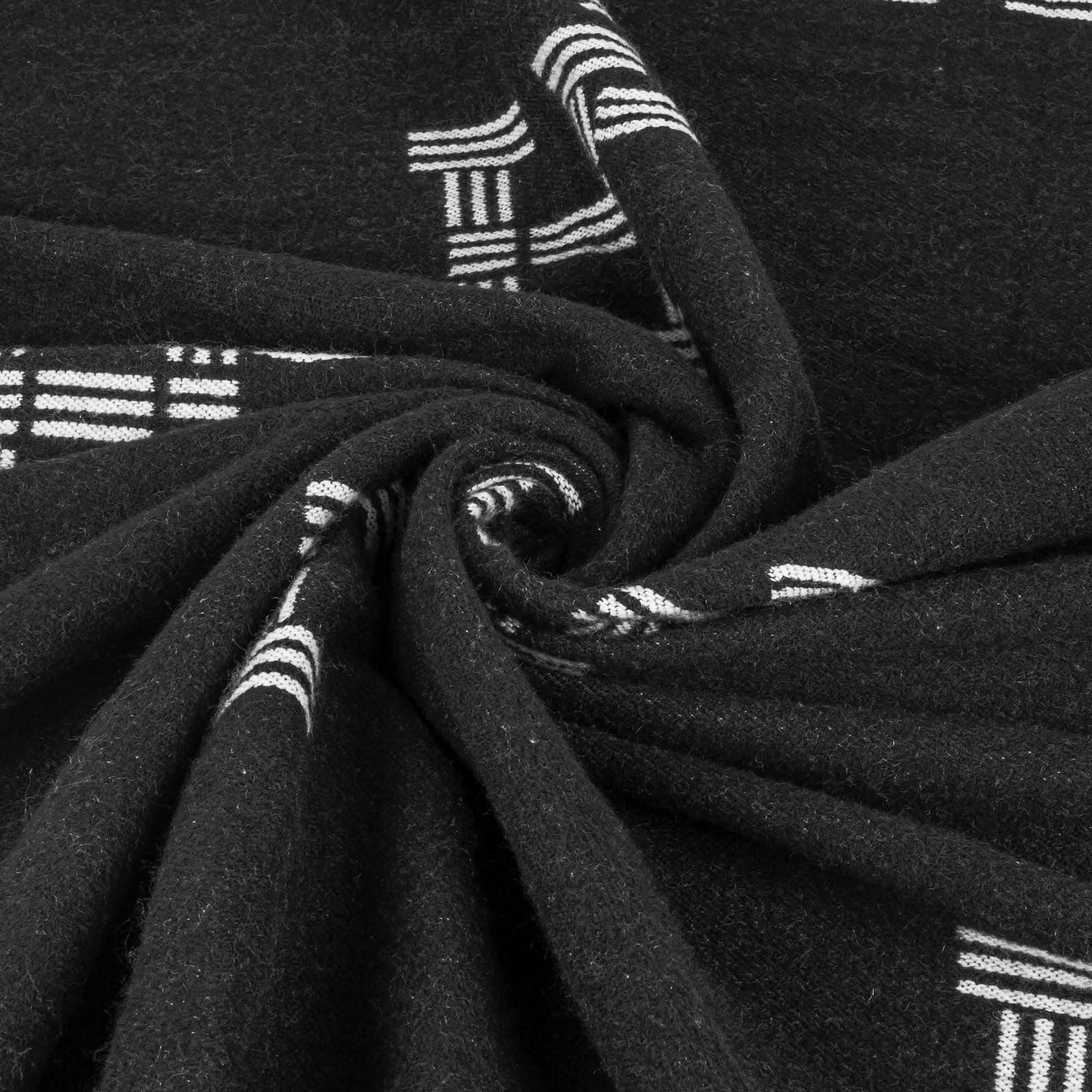 Manta de Lana Tejida GHUQ en Negro, Manta Súper Suave, - Imagen 7