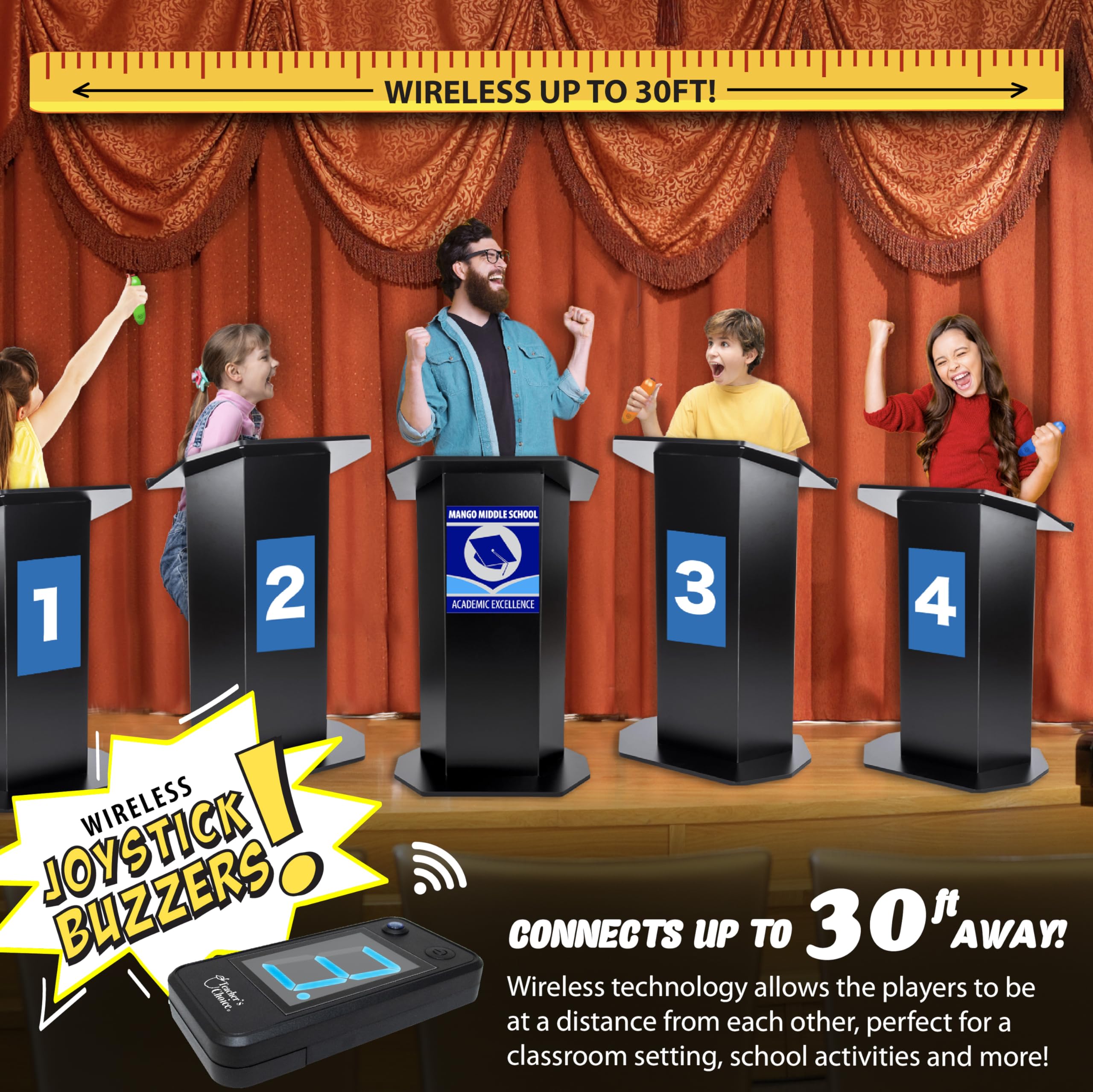 Sistema de Buzzer de Juego Inalámbrico de 4 Jugadores de - Imagen 4