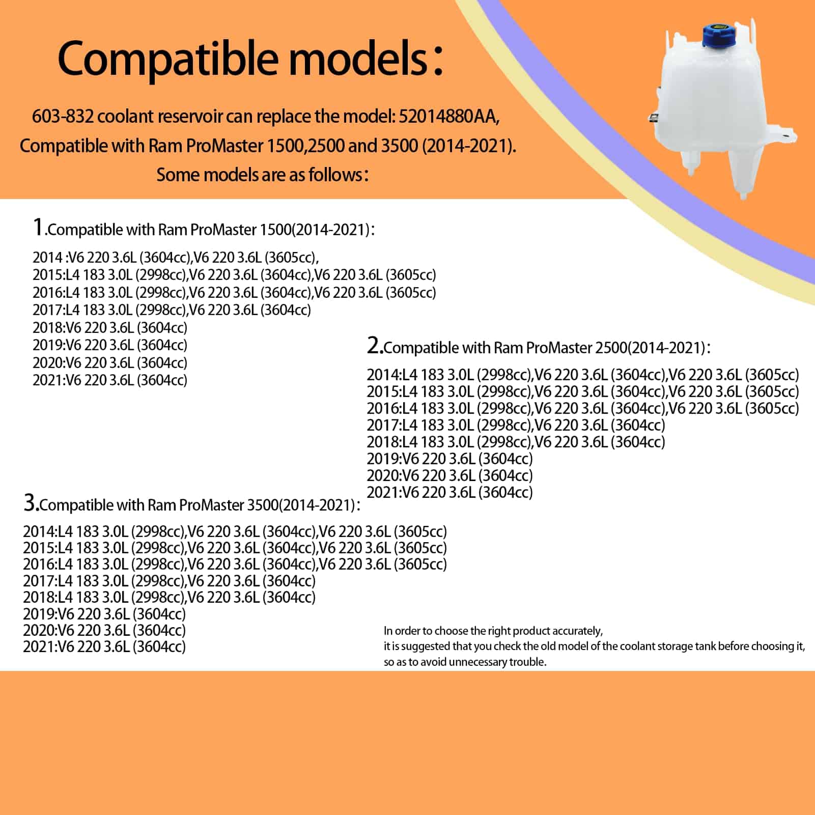 Depósito de refrigerante 603-832 actualizado para Ram - Imagen 6