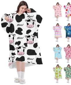 Manta con Capucha de Vaca Oplnysw Oversized Sherpa, Poncho