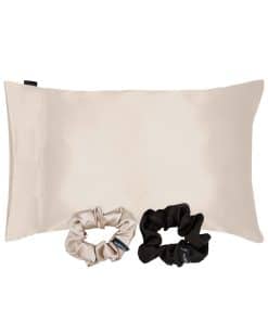 Funda de Almohada de Satén Mend NGHT con Scrunchies para