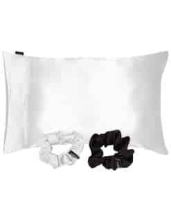 Juego de 2 Fundas de Almohada de Satén Mend con Scrunchies