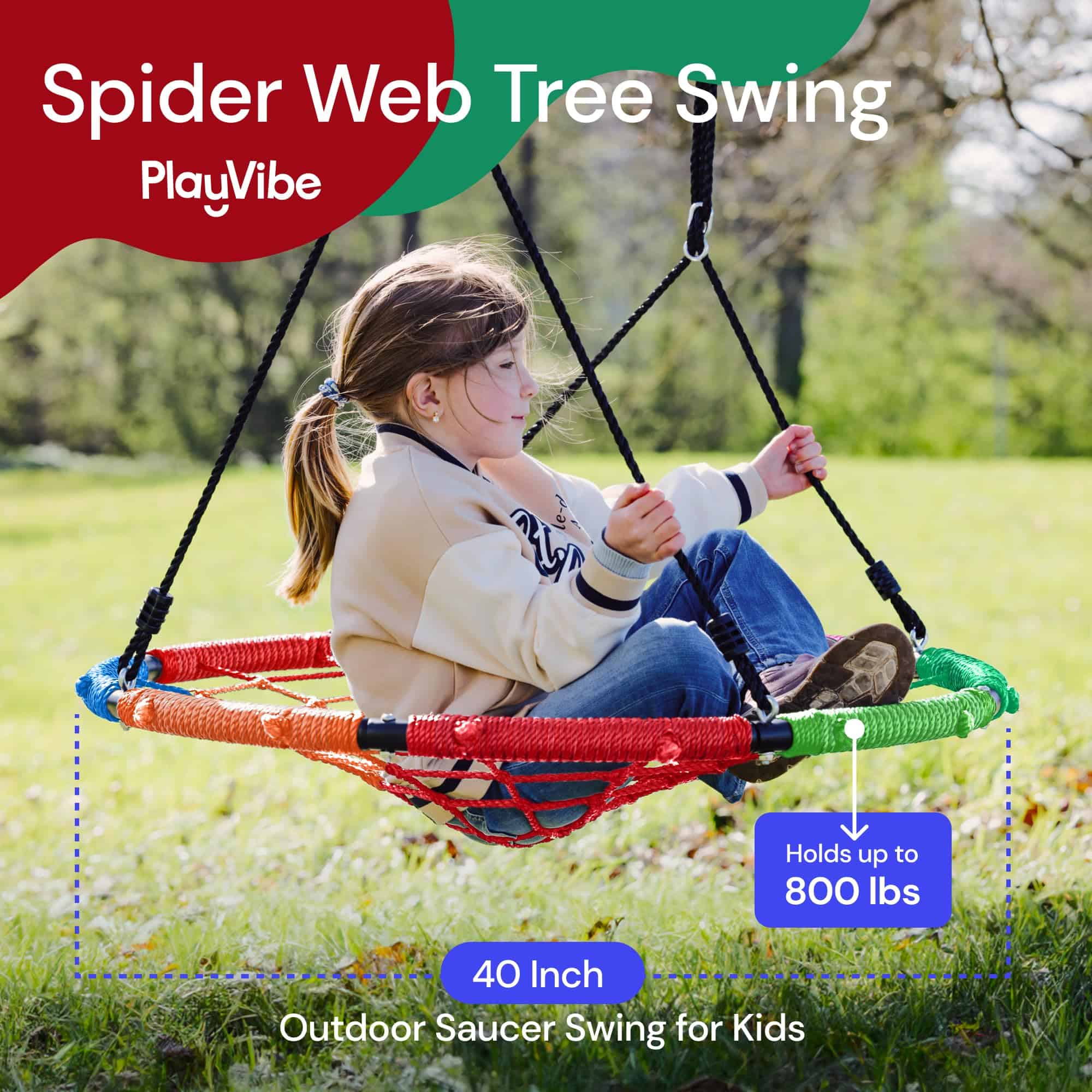 Columpio en forma de tela de araña PlayVibe - Columpio - Imagen 3