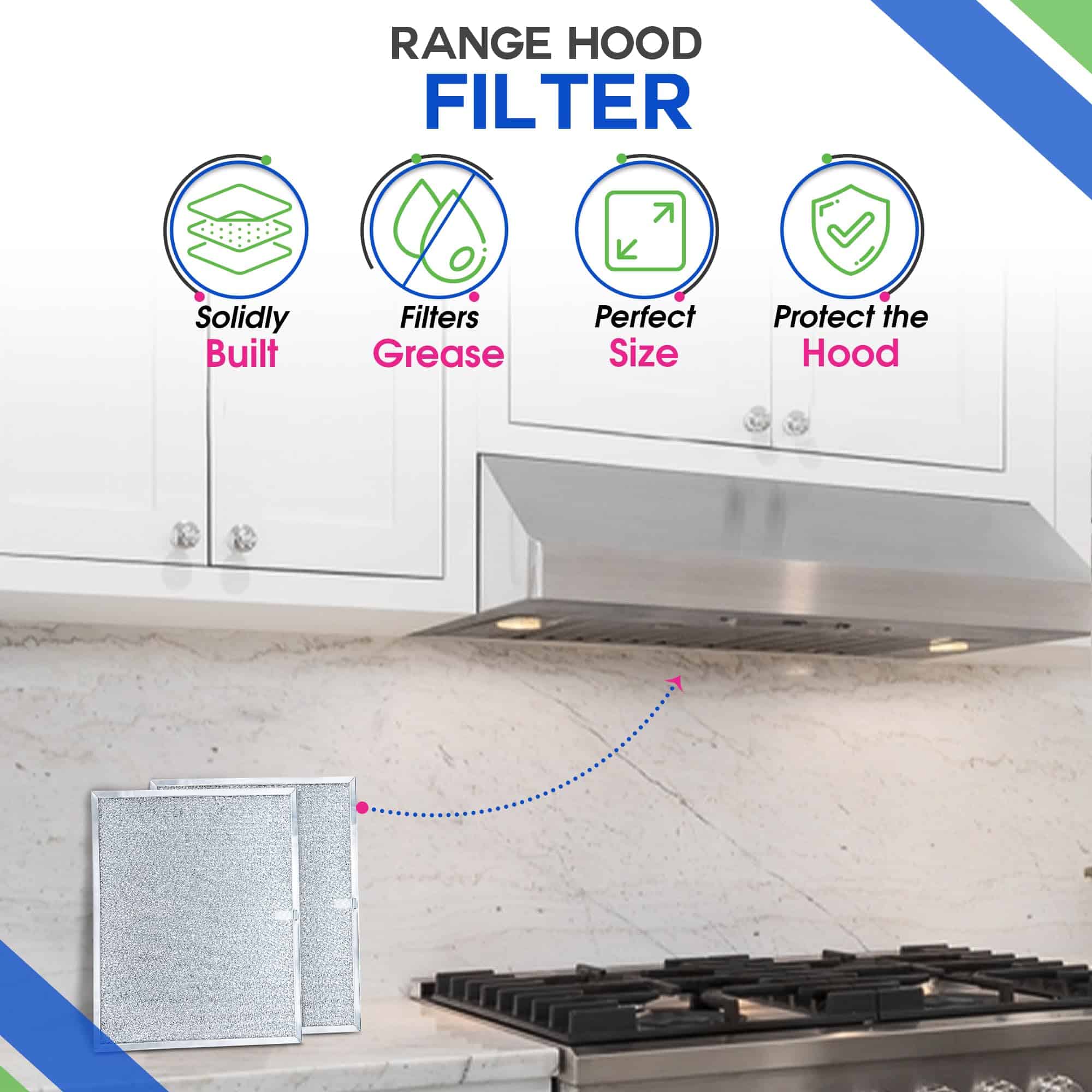 Filtro de Campana Extractora de Repuesto 14.3" x 11.8" para - Imagen 3