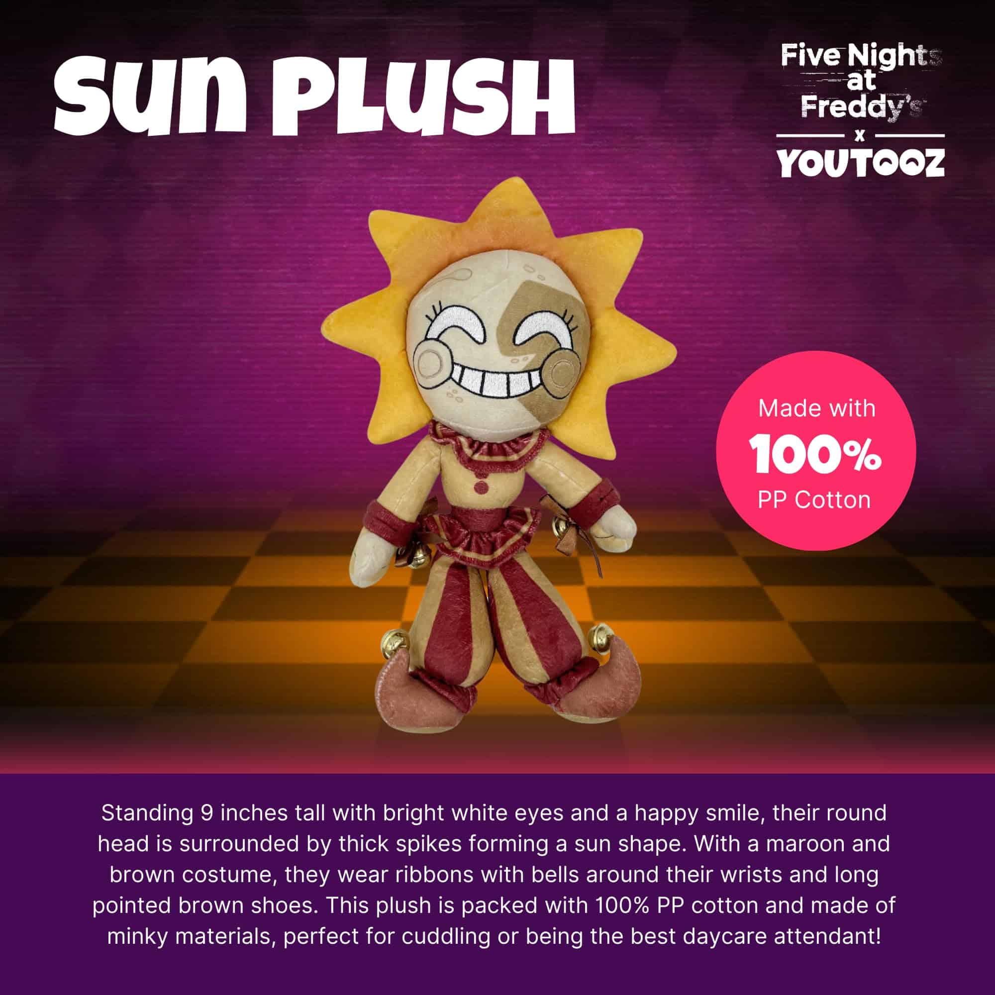 Youtooz FNAF Sun 9" Pulgada Peluche, Peluche Sun, - Imagen 3