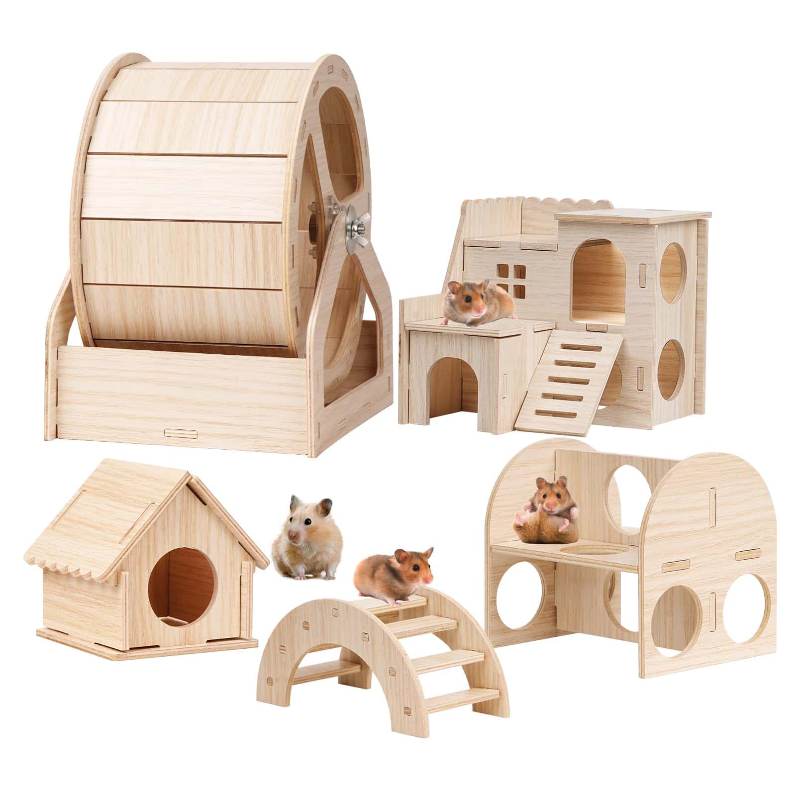 Casa de Madera para Hámster PAULOZYN, Casa y Escondite