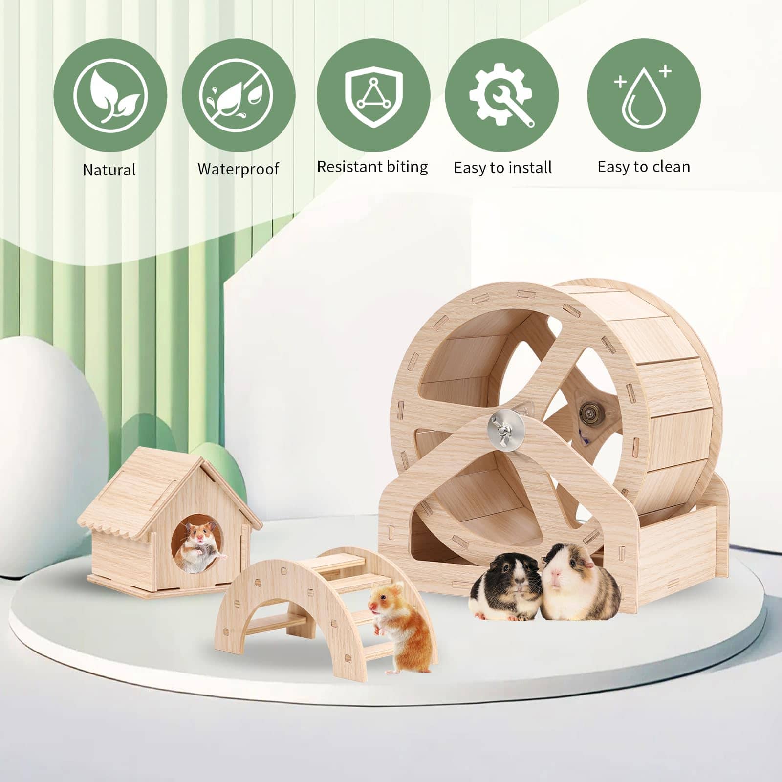 Casa de Madera para Hámster PAULOZYN, Casa y Escondite - Imagen 3