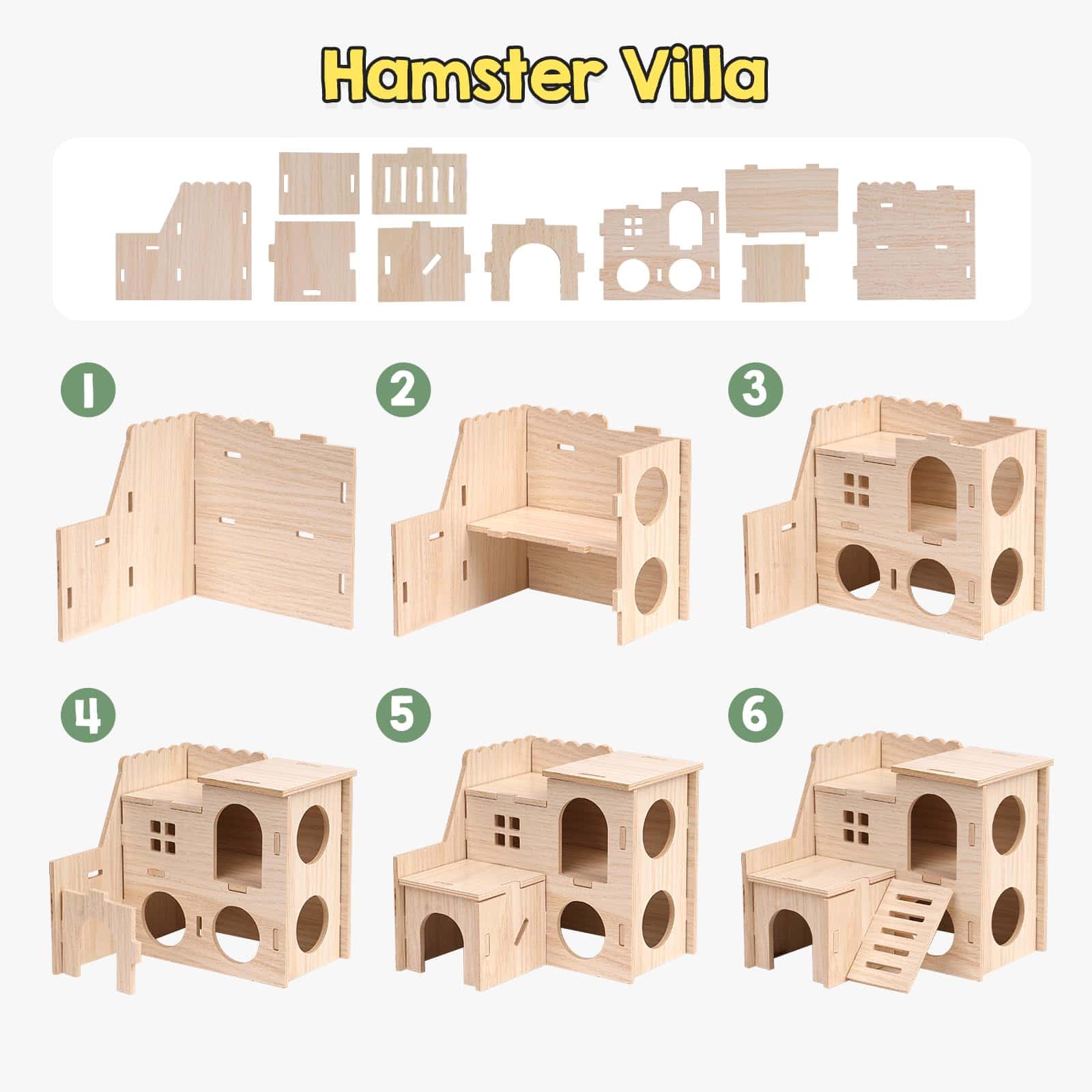 Casa de Madera para Hámster PAULOZYN, Casa y Escondite - Imagen 8