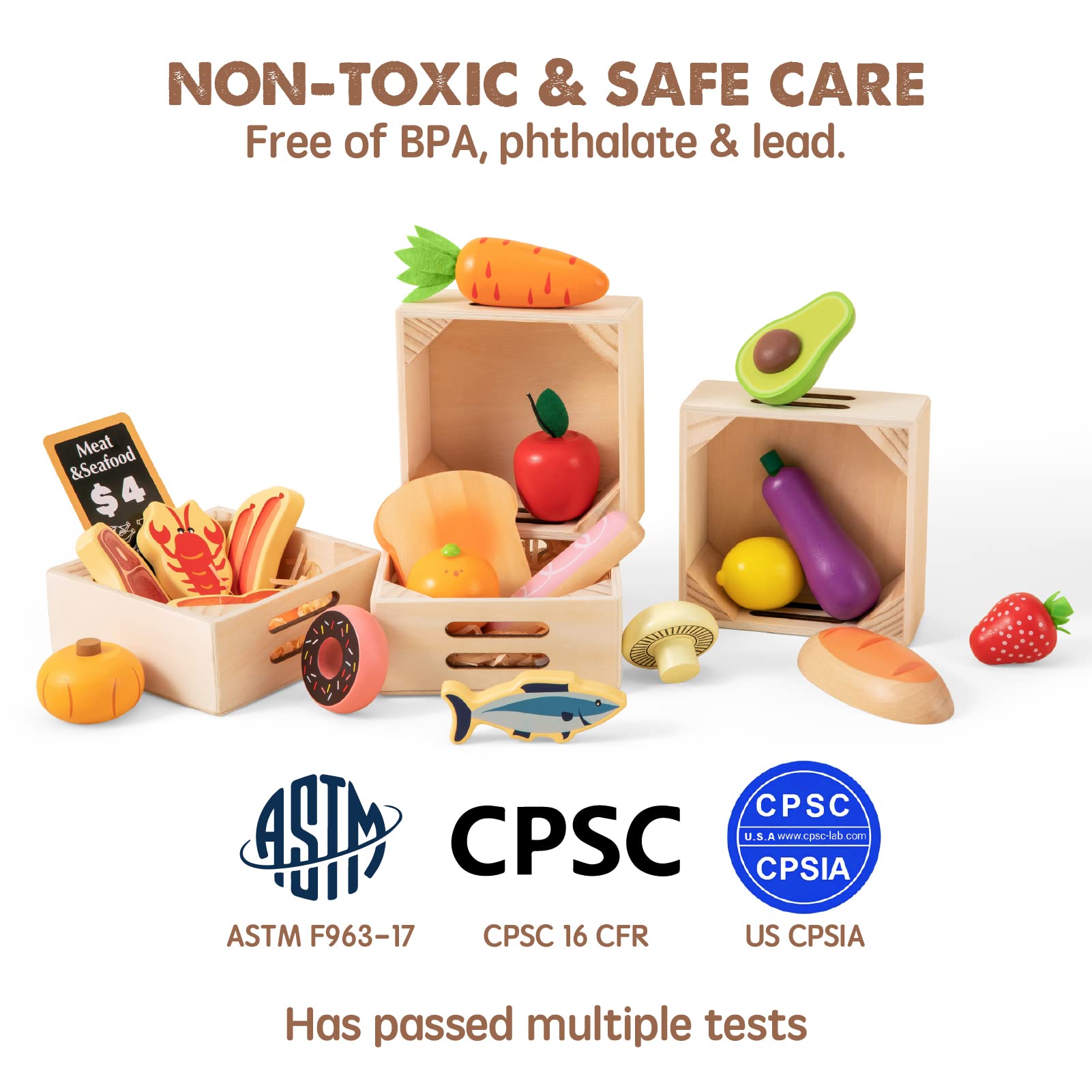 Set de Cocina de Juguete Tiny Land en Negro y Alimentos de - Imagen 8