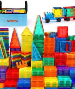 Gemmicc Magnetic Tiles, 126 PCS + Estuche de