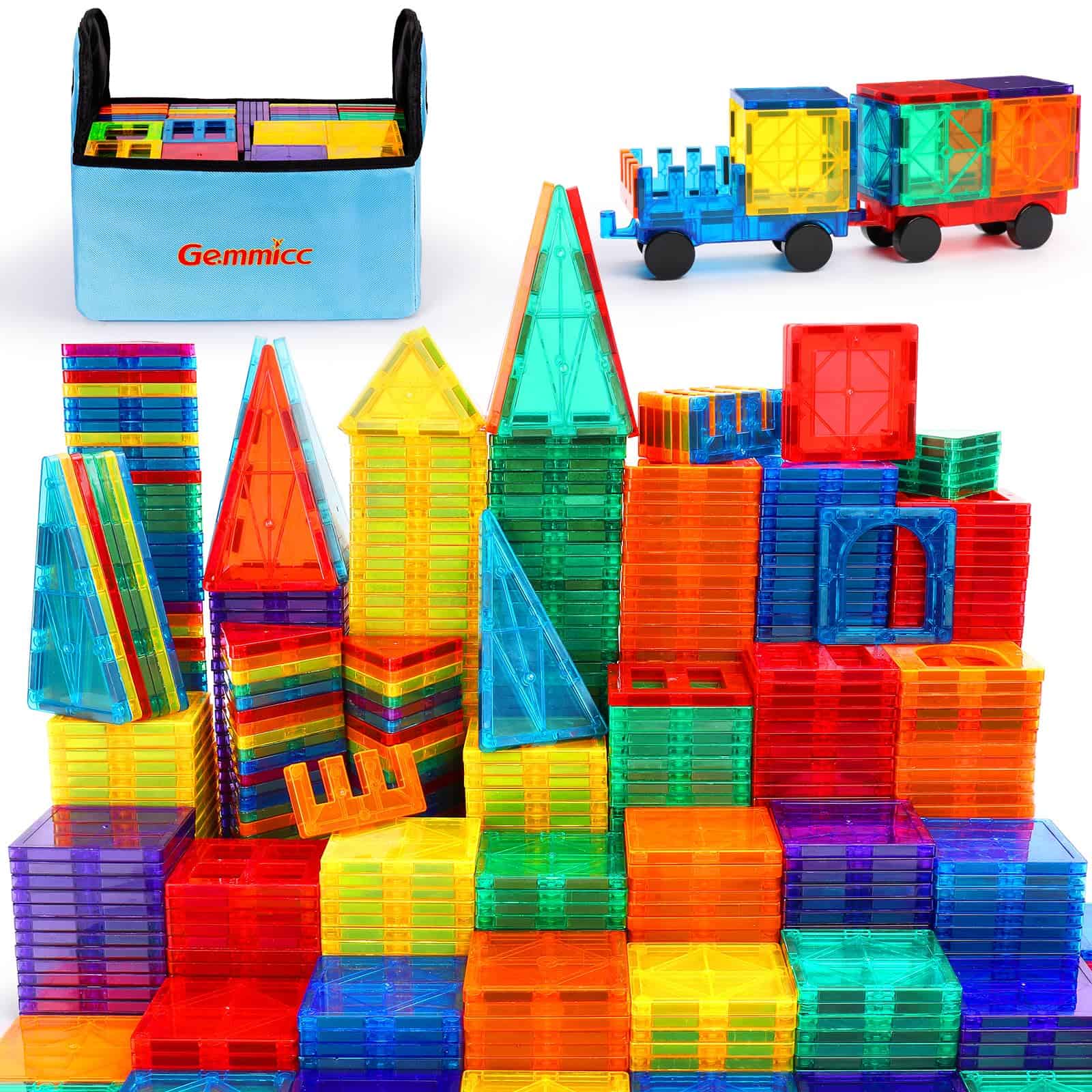 Gemmicc Magnetic Tiles, 126 PCS + Estuche de