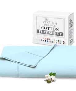 Sábana Plana Pizuna Pura de Algodón 100% Full Baby Blue (1