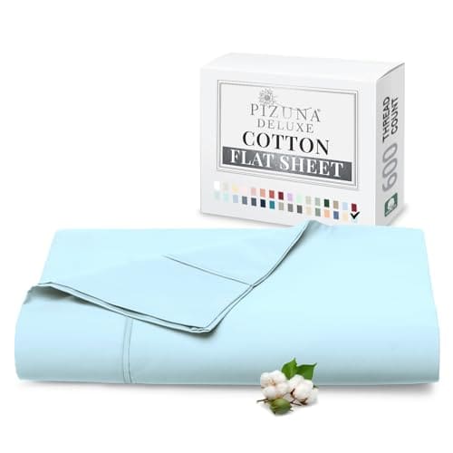Sábana Plana Pizuna Pura de Algodón 100% Full Baby Blue (1