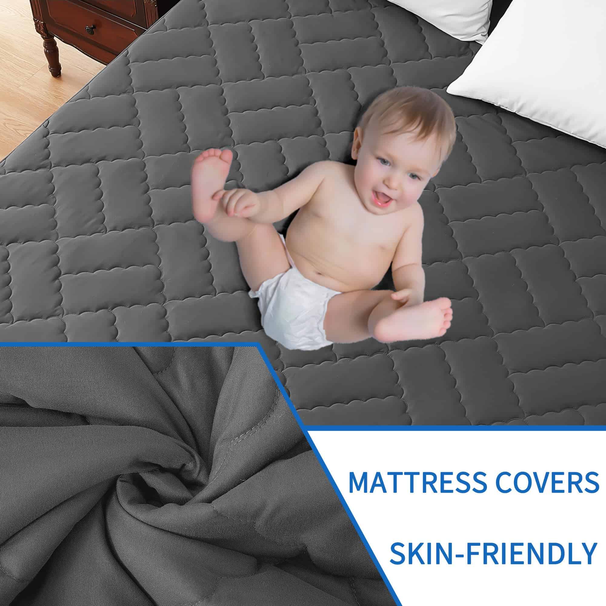 Protector de colchón impermeable tamaño Queen acolchado a - Imagen 5