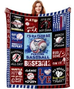 Manta de béisbol regalos para niños hombres amantes del