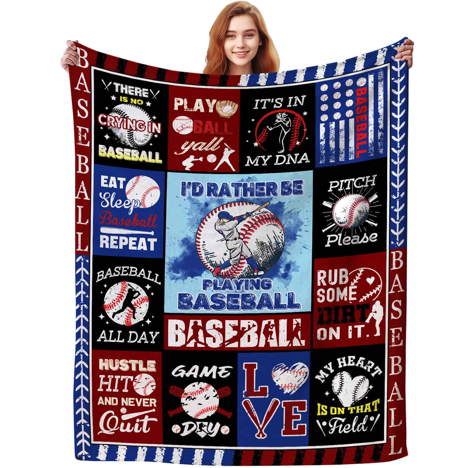 Manta de béisbol regalos para niños hombres amantes del