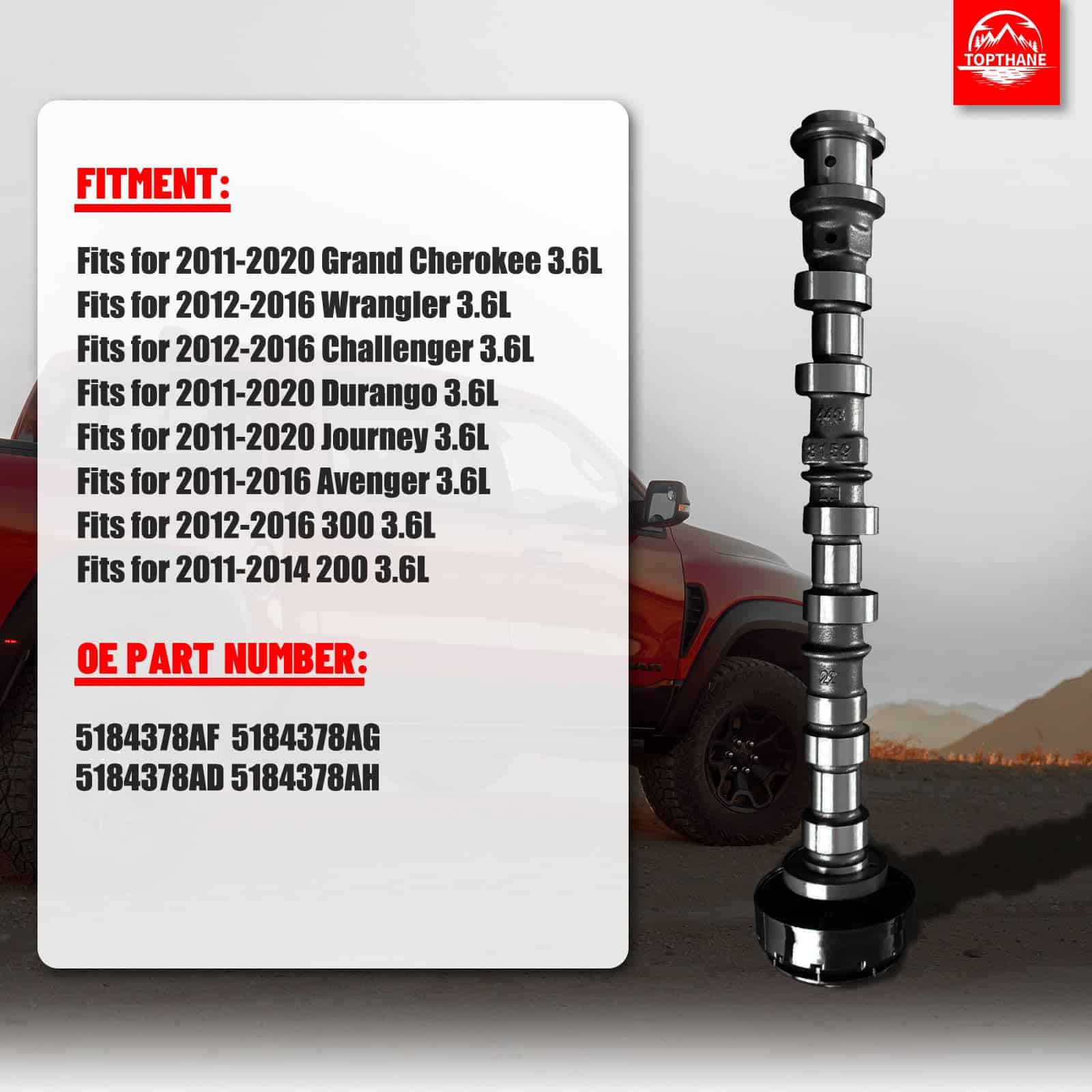 Árbol de levas de escape derecho 5184378AG compatible con - Imagen 3