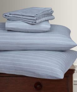 Juego de sábanas de franela con estampado de rayas