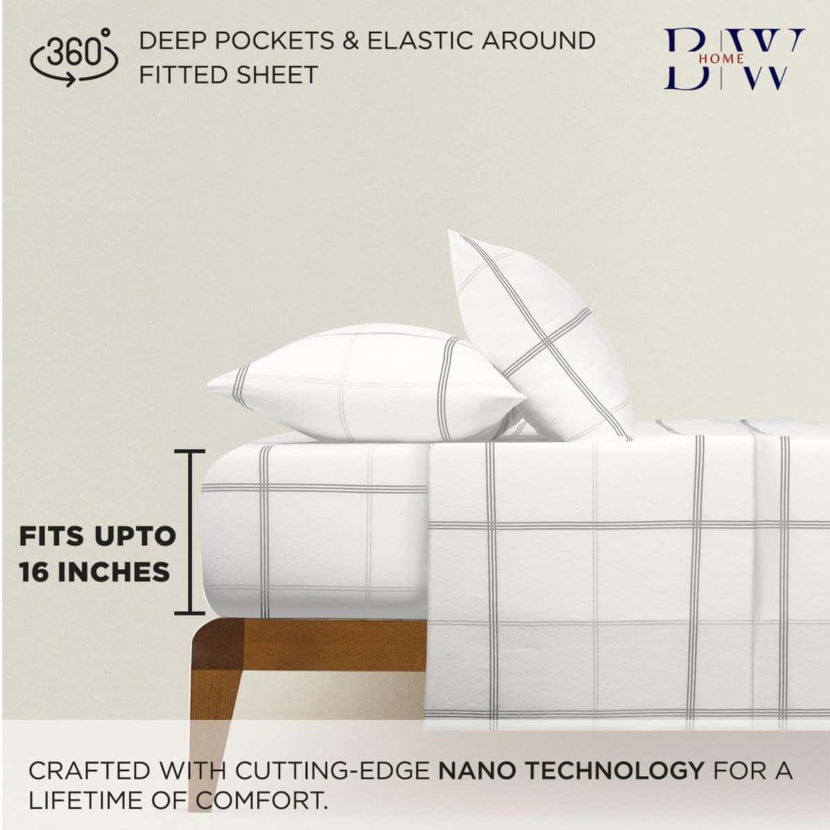 Juego de sábanas de franela estampadas -Cuadros clásicos - Imagen 5