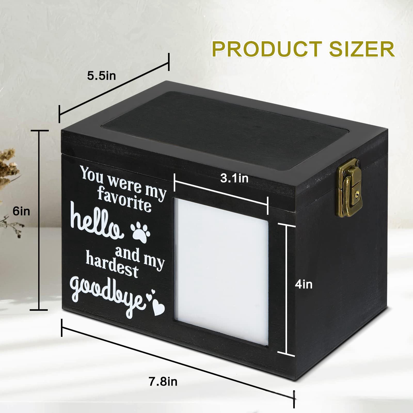 Jatmira Caja de Memoria de Cremación de Mascotas de Madera - Imagen 4