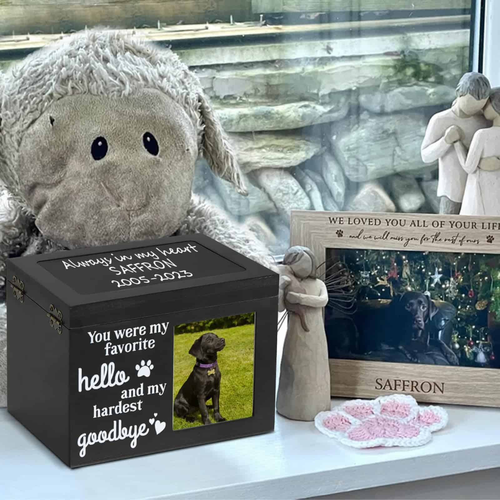 Jatmira Caja de Memoria de Cremación de Mascotas de Madera - Imagen 7