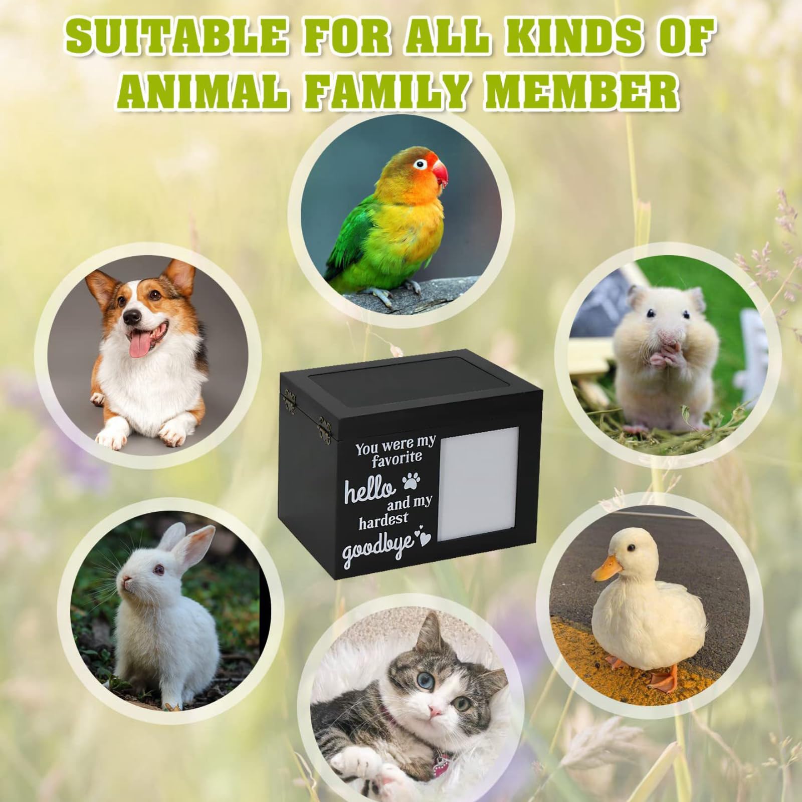 Jatmira Caja de Memoria de Cremación de Mascotas de Madera - Imagen 3