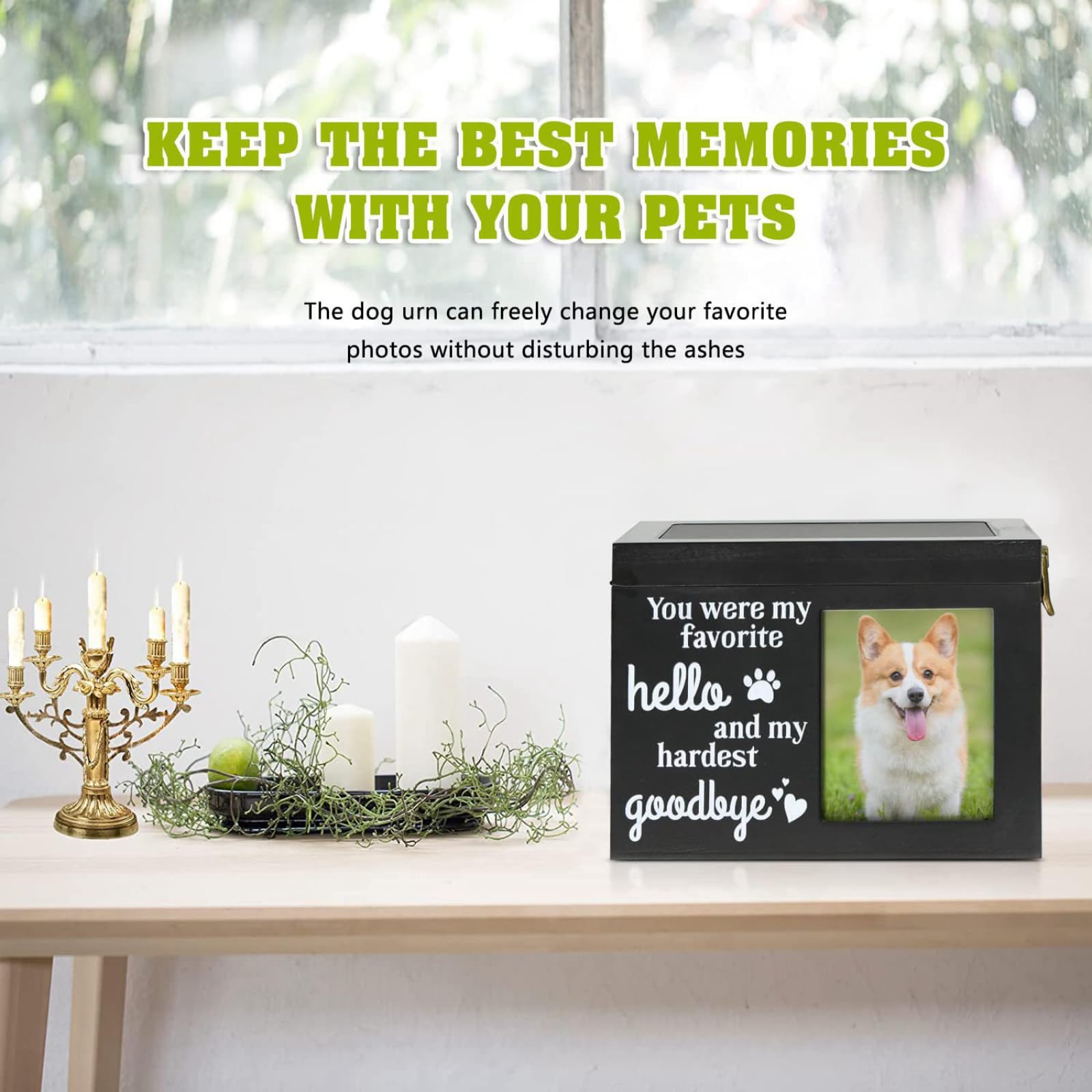 Jatmira Caja de Memoria de Cremación de Mascotas de Madera - Imagen 6