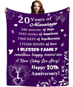 Manta del 20 Aniversario de ZALASTAR Regalos Románticos de