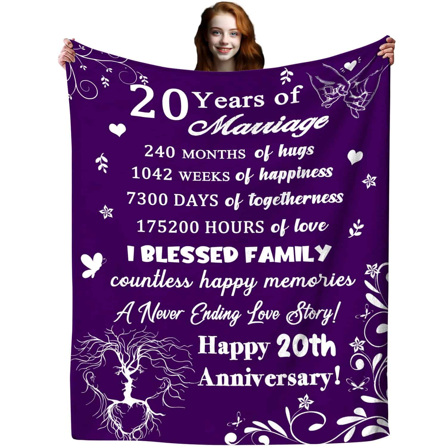 Manta del 20 Aniversario de ZALASTAR Regalos Románticos de