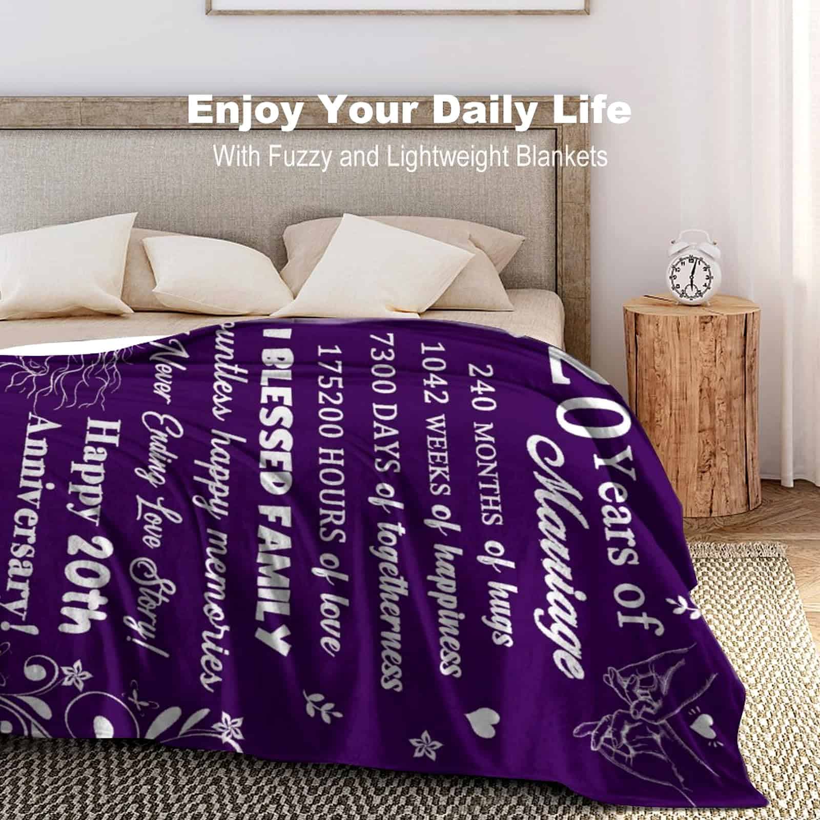 Manta del 20 Aniversario de ZALASTAR Regalos Románticos de - Imagen 7