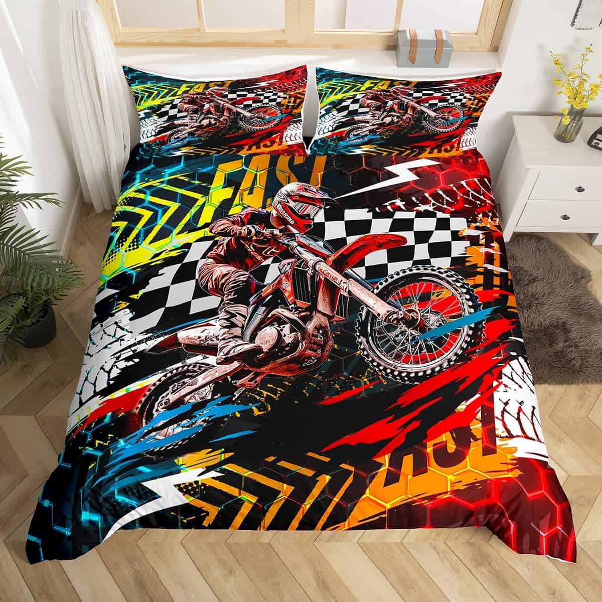 Juego de Ropa de Cama de Motocross Rider Tamaño Individual