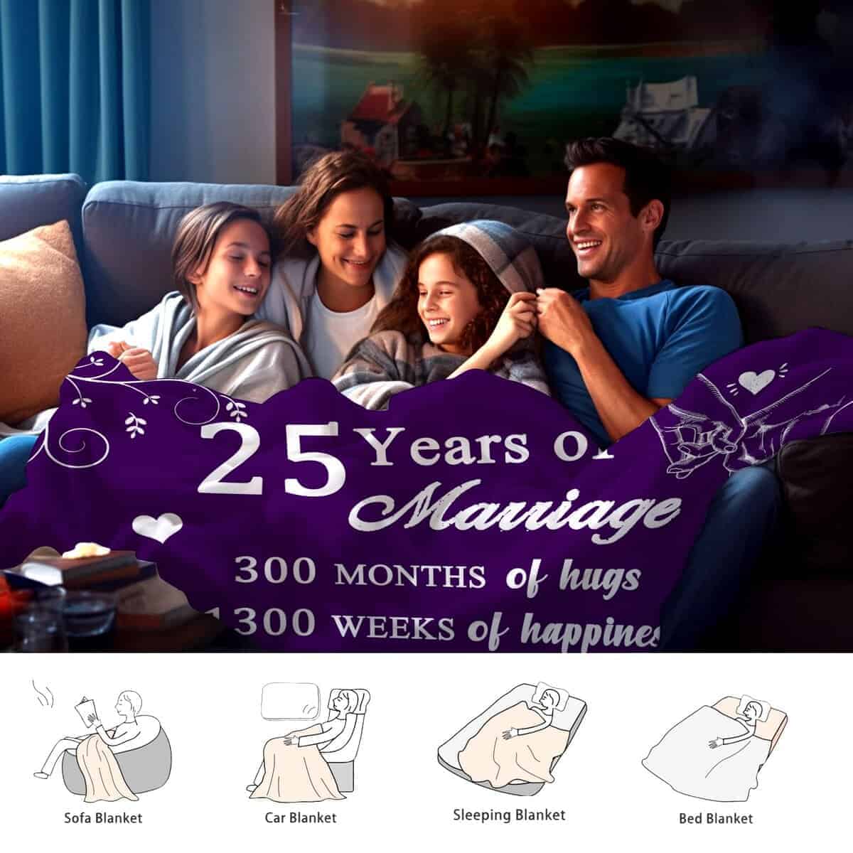 Manta de Aniversario ZALASTAR 25º Aniversario Regalos - Imagen 5