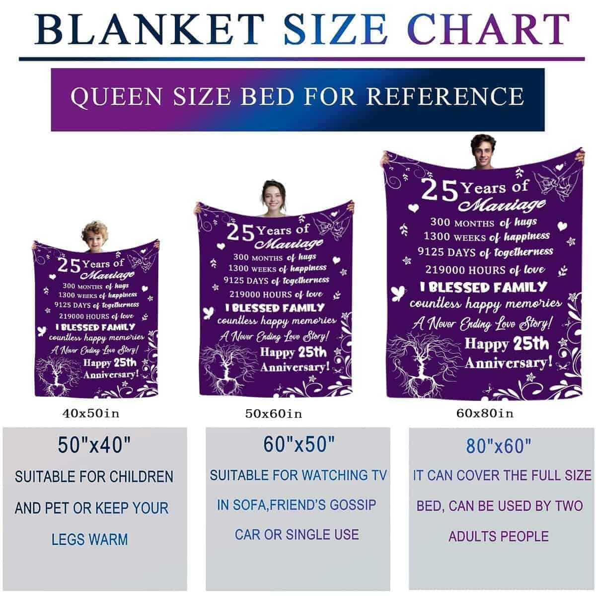 Manta de Aniversario ZALASTAR 25º Aniversario Regalos - Imagen 8