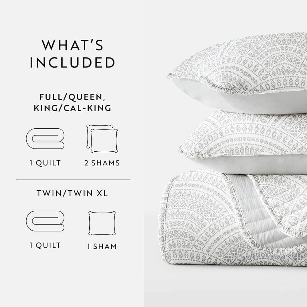 Colcha King Scalloped Gris Claro - Imagen 3