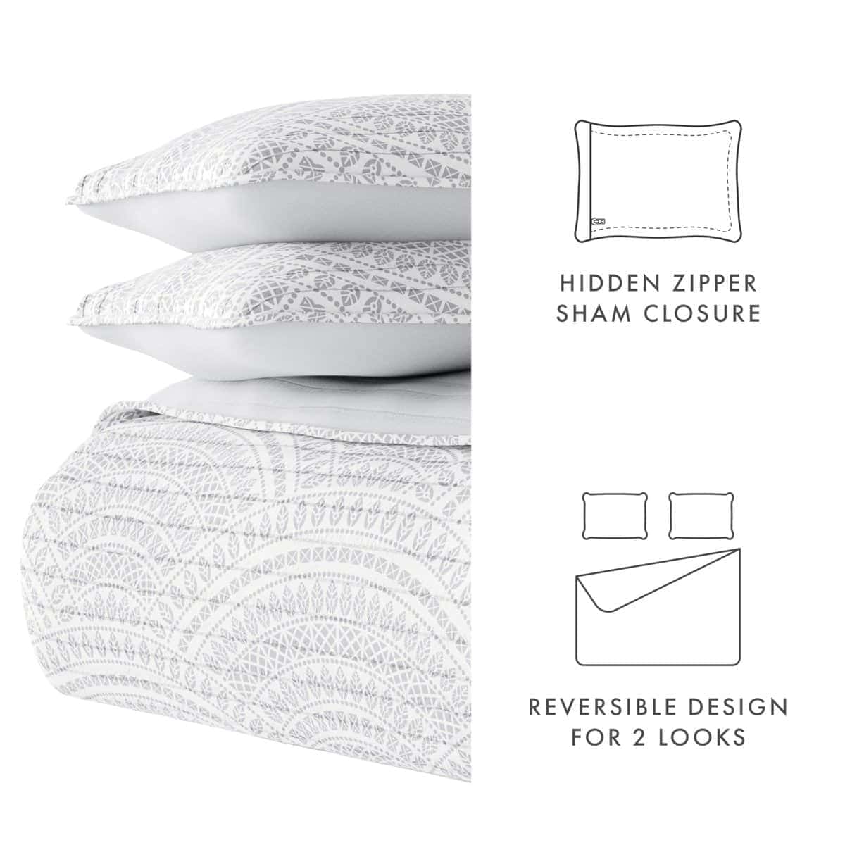 Colcha King Scalloped Gris Claro - Imagen 8