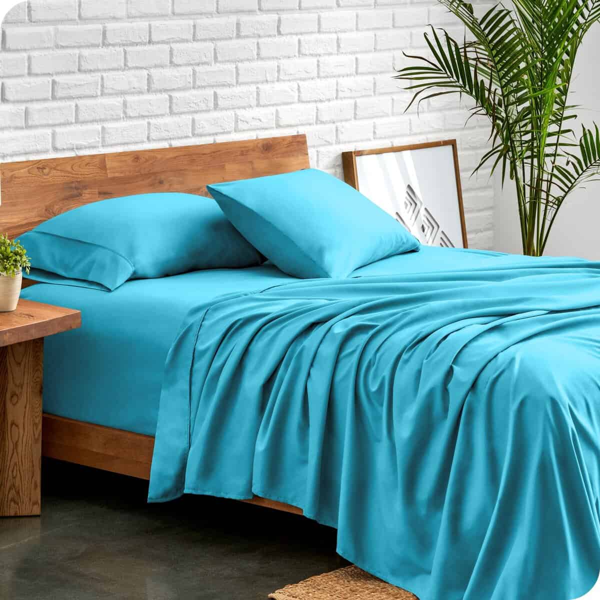 Juego de sábanas Bare Home Split Head Flex -Aqua - Imagen 4