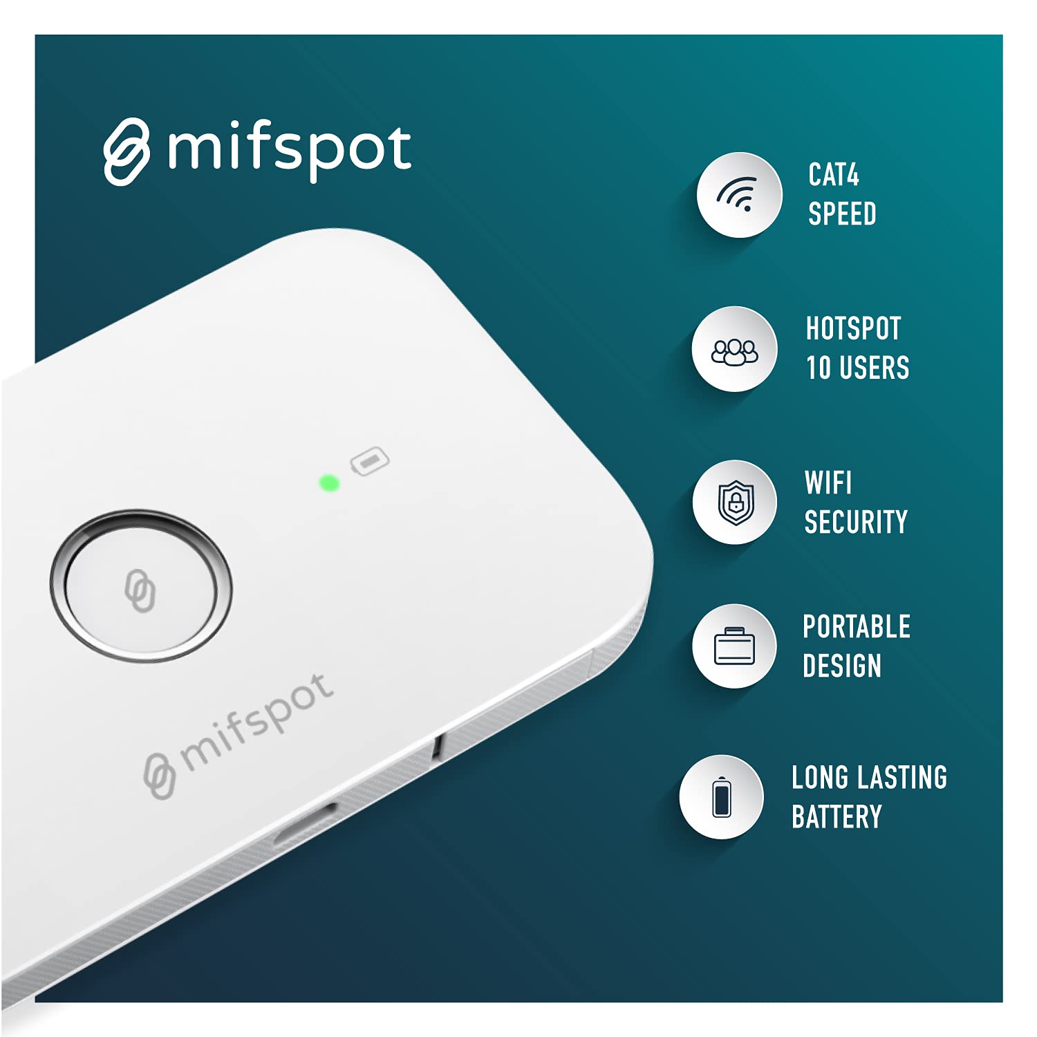 MIFSPOT MFS5573, 150 Mbps 4G LTE Hotspot Móvil, Router - Imagen 6