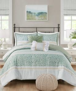 Set de Comforter Madison Park, Seersucker Floral Tamaño