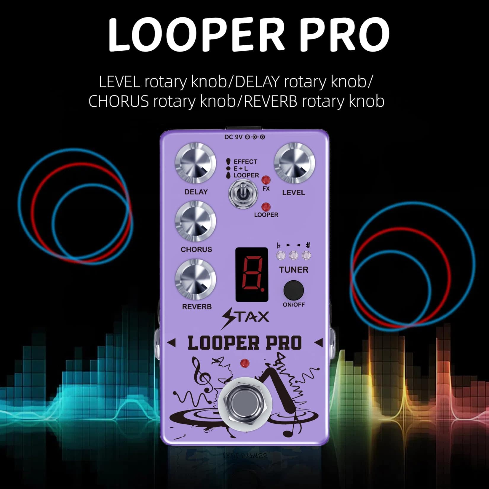 Pedal Profesional Stax RE-05 Looper 5 Modos Multi Efectos - Imagen 6