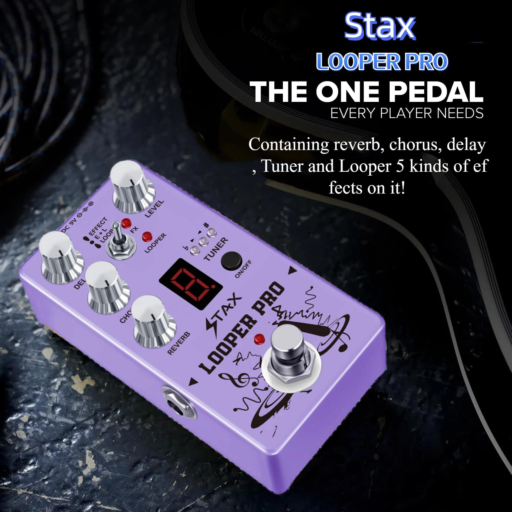 Pedal Profesional Stax RE-05 Looper 5 Modos Multi Efectos - Imagen 3