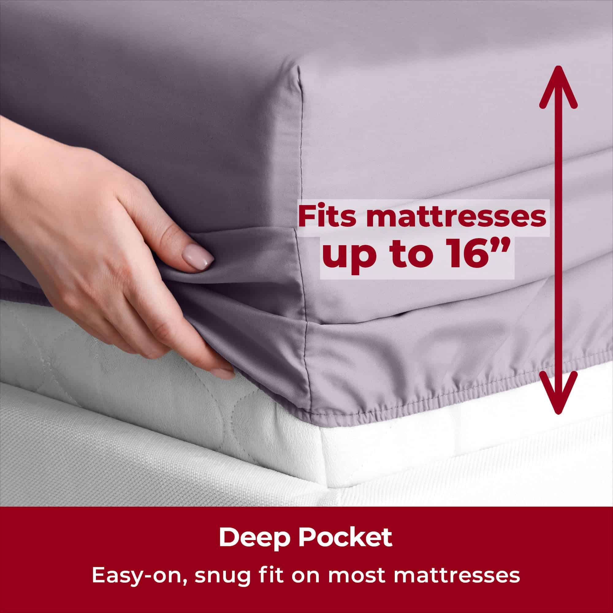 Juego de sábanas Mellanni California King -Lila Brumosa - Imagen 6