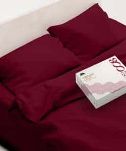 Juego de sábanas de algodón egipcio Mayfair -Burdeos