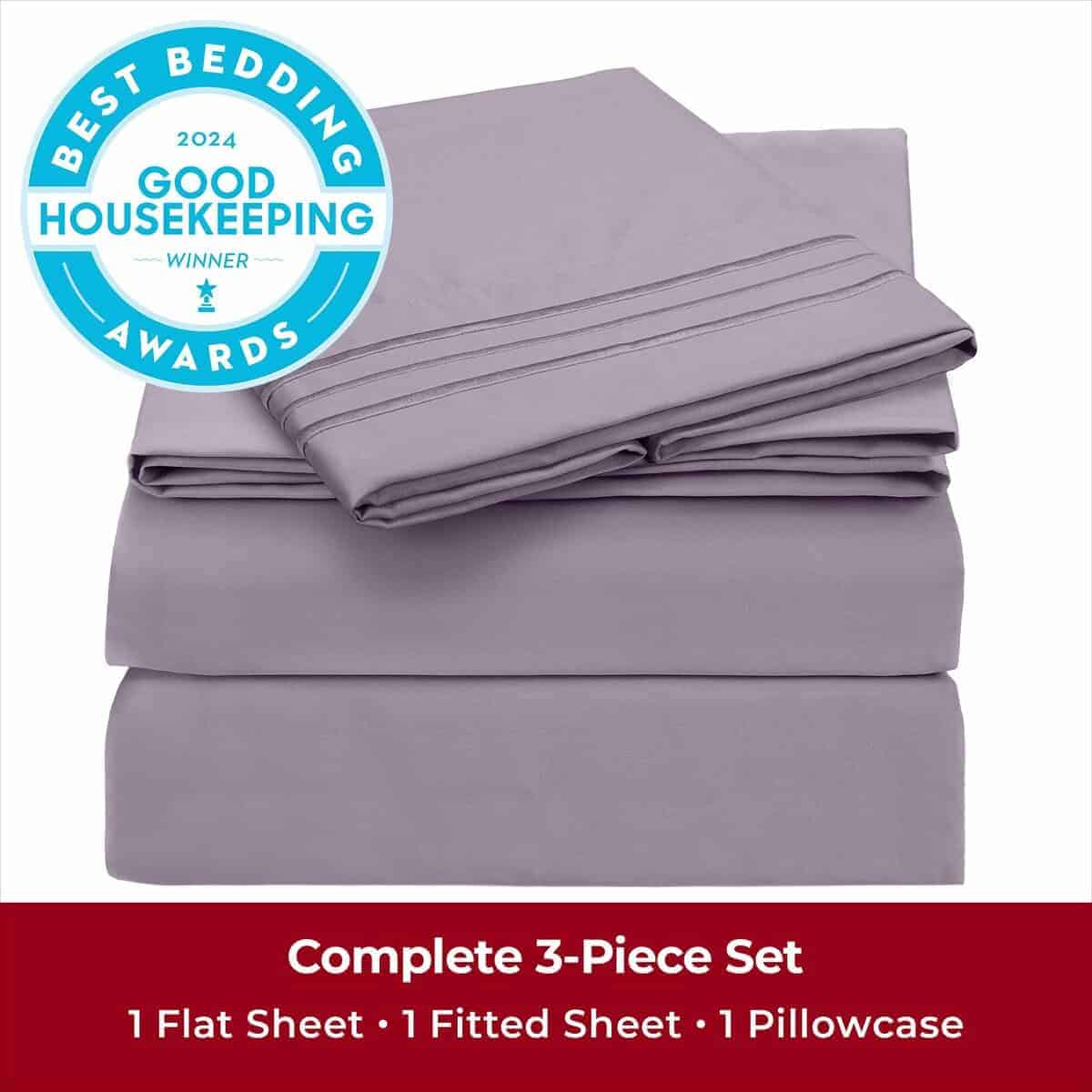 Juego de Sábanas Mellanni Twin - Colección -Lila Brumoso - Imagen 3