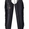 Chaps de Cuero para Motocicleta- Chaps Vaqueros Negros para