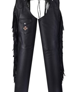 Chaps de Cuero para Motocicleta- Chaps Vaqueros Negros para