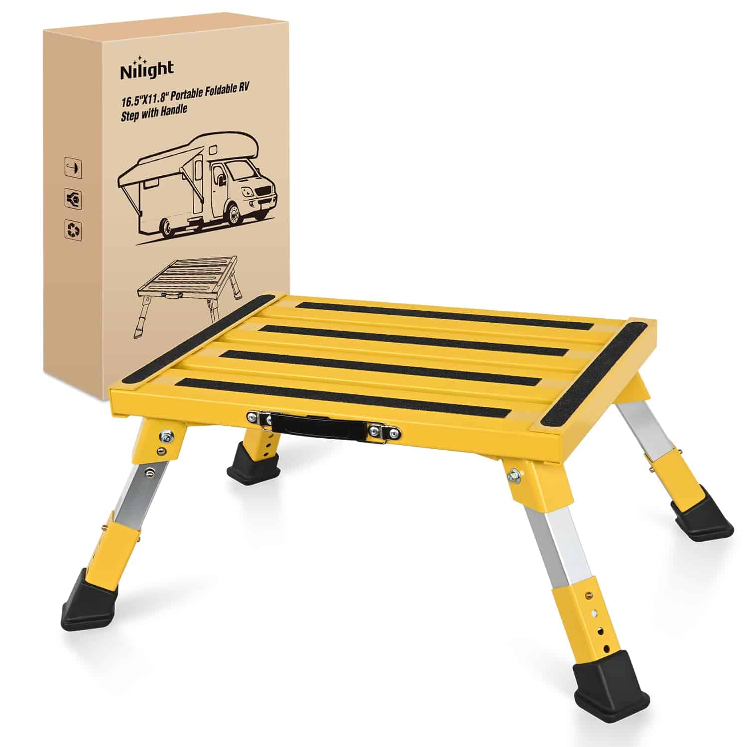 Escalón de RV Nilight Plegable Portátil de Aluminio con - Imagen 9