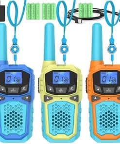 Walkie Talkies para 3 Paquetes, Recargables de Larga