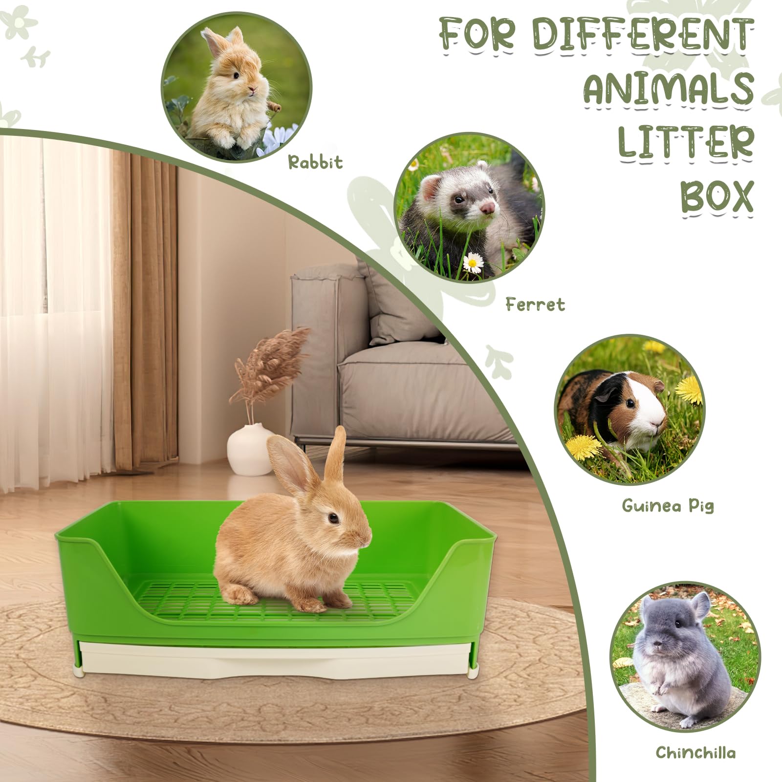 Caja de arena para conejos Humorous.P - Caja de arena extra - Imagen 3