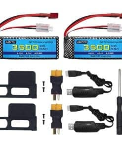 Paquete de 2 Baterías Lipo de 7.4V 3500mAh 30C con T-Plug y