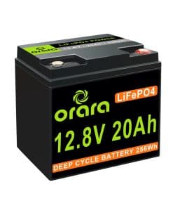 Batería de litio ORARA 12V 20Ah LiFePO4, BMS de 20A